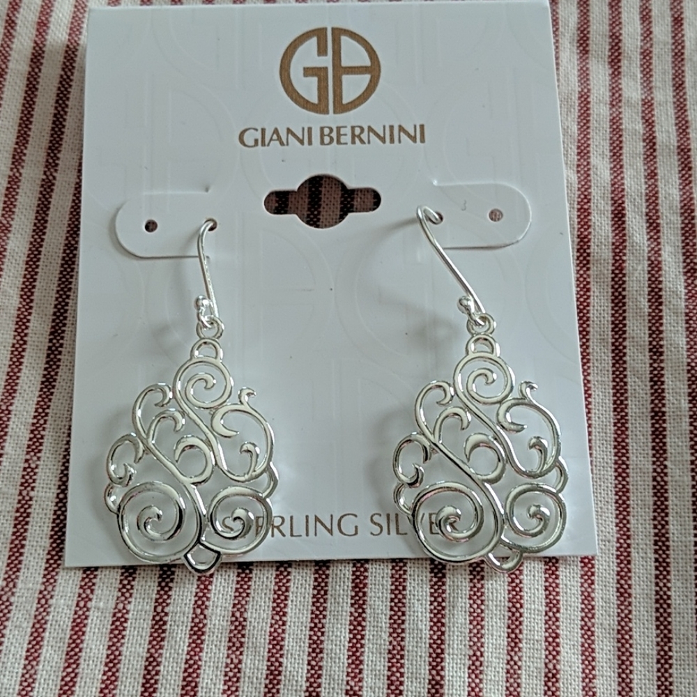 Giant Bernini sterling silver filigree earrings